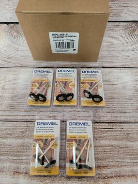 (Lot of 5) Dremel 403-02 Set of 2 Nylon Bristle Brushes New/Sealed